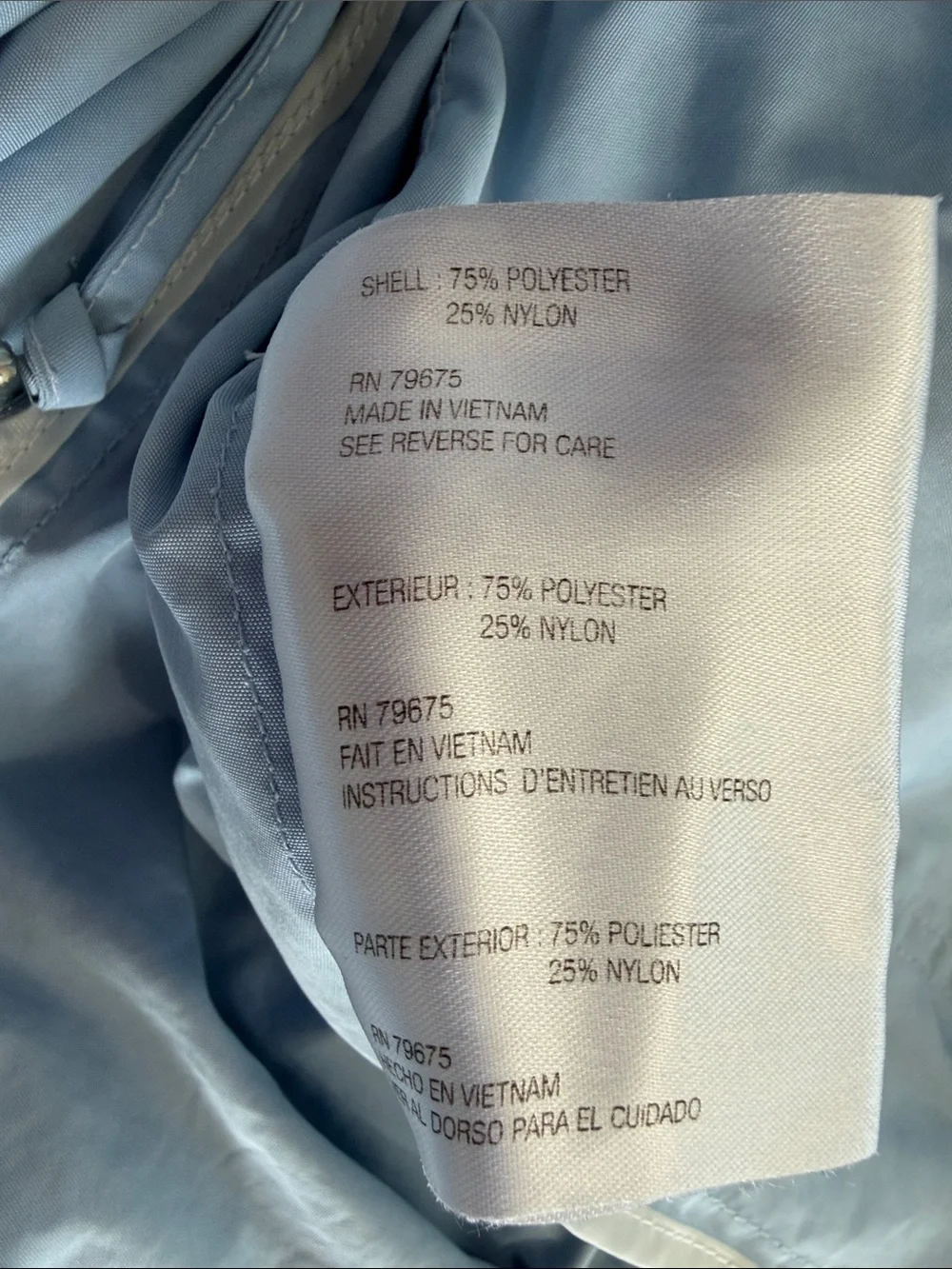 Michael Kors Light Blue Hooded Utility Jacket